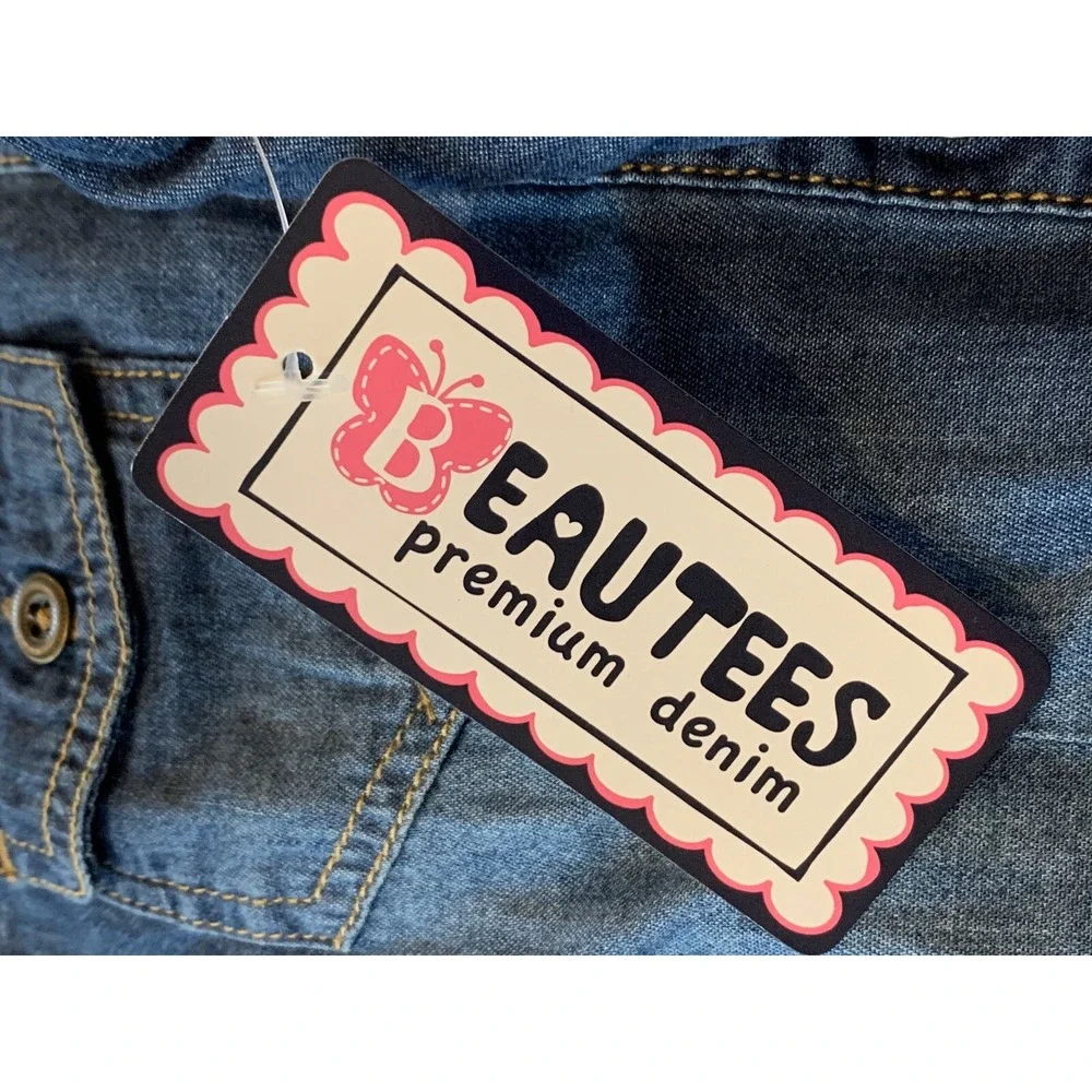 Beautees Premium Denim Girls Shirt New with Tags 6X Button Up Long Sleeved Cute